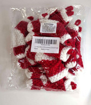 12 pcs Mini Crochet Red and White Stocking Christmas decoration - £9.65 GBP