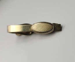 Vintage Swank 12K Gold Filled Tie Bar Clip Clasp Stay Oval Hatch - £9.71 GBP