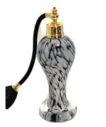 VTG Art Deco Glass EMPTY PERFUME AUTOMIZER Squeeze Spray BOTTLE 7” Black... - $48.18
