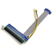 Pci-E Pci-Express X1 To X16 Riser Card Extension Adapter Cable W/ Molex Power - £14.38 GBP