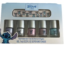 Disney Stitch Water Based Nail Polish Set - 6 Pack Purple Pink Blue White - $315.36 MXN