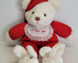 Vintage 1994 Plush Creations Inc. I Love You Bear Plush Pajamas Bunny Sl... - $15.43