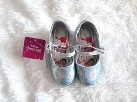 Toddler Girl&#39;s Princess Heels with Strap closure (Size 7) SILVER &amp; BLUE SPARKLES - $18.49
