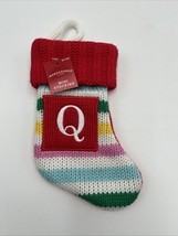 Wondershop Mini Christmas Knit Stocking 8&quot; Initial Letter Q Red Multicolor - €8,08 EUR