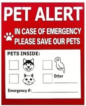 In Case of Emergency Please Save Our Pets - Alert Stickers / 4 Pack - £3.95 GBP