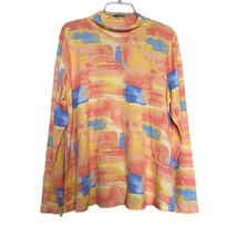 Sport Savvy Womens Top Multicolor Large Mock Neck Long Sleeve Abstract NWOT - £19.75 GBP