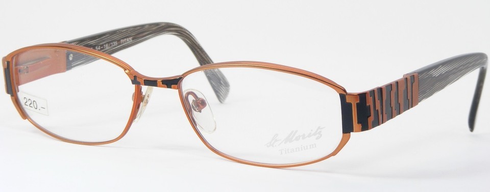 St.Moritz by AMA 4717-002 ORANGE-BROWN UNIQUE RARE EYEGLASSES TITANIUM 5... - $134.79