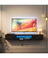 63&quot; Floating TV Stand Wall Mounted with 16-Color LED Lights for 55-65&quot; TVs - €167,89 EUR
