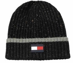 Tommy Hilfiger Men&#39;s Beanie Cap   Black/Gray - £17.85 GBP