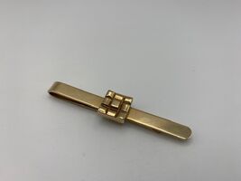 Vintage Pioneer Art Deco Gold Tone Checkerboard Tie Clip - $7.90