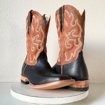 Lane Capitan LUBBOCK Black Cowboy Boots Mens 10 D Square Toe Bullhide Le... - $193.05