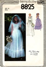 Misses&#39; WEDDING &amp; Bridesmaid&#39;s Dresses Vtg 1978 Simplicity 8825 Size 10 UNCUT - £10.99 GBP