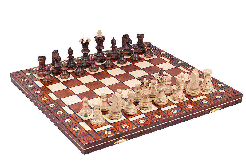 Primary image for IMPERATOR Beautiful HandmadeChess Set - Burned Chessboard with Carved pieces