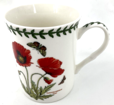 Portmeirion Botanic Garden Red Poppies Butterfly Coffee Tea Mug Cup Tall 4 1/8&quot; - £23.84 GBP