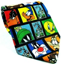 Looney Tunes Stamp Collection Bugs Daffy Marvin Tweety Taz Novelty Necktie - $12.47