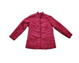 Vintage Women Silk Brocade Jacket Mandarin Chinoiserie Overcoat Magenta S/M - $59.40
