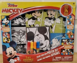 Disney Mickey Mouse 14 pc Color Your Own Poster Set - Includes Markers! NEW - £5.49 GBP