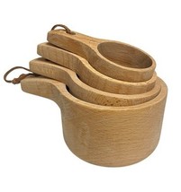 Wood Measuring Cups Stackable Kitchen Measure Tools 1/4 1/3 1/2 1 Cup Cr... - $222.99 MXN