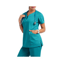 Green Medical Scrubs Set   Unisex extra pockets Shirt &amp; Jogger Pants Set Comfort - £24.04 GBP