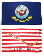 3x5 3&#39;x5&#39; Wholesale Combo U.S. Navy Ship &amp; 1st Navy Jack 2 Flags Flag - £17.85 GBP