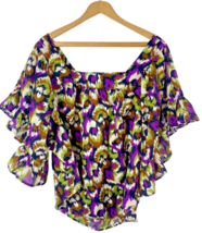 Terra &amp; Sky Shirt Size 1X Top Ruffle Sleeve Peasant Blouse Womens 16W 18W - $27.87