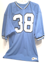 NORTH CAROLINA TAR HEELS #38 Vintage NCAA ACC Blue Nylon Football Jersey L - £36.09 GBP