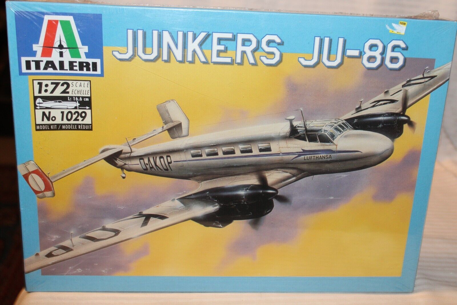 Primary image for 1/72 Scale Italeri, Junkers JU-86 Airplane Model Kit #1029 BN Sealed Box