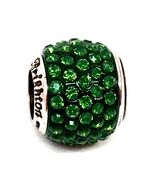 Authentic Brighton Cupid's Kiss Bead, J9724P, Silver Finish, Green Stone... - $21.84