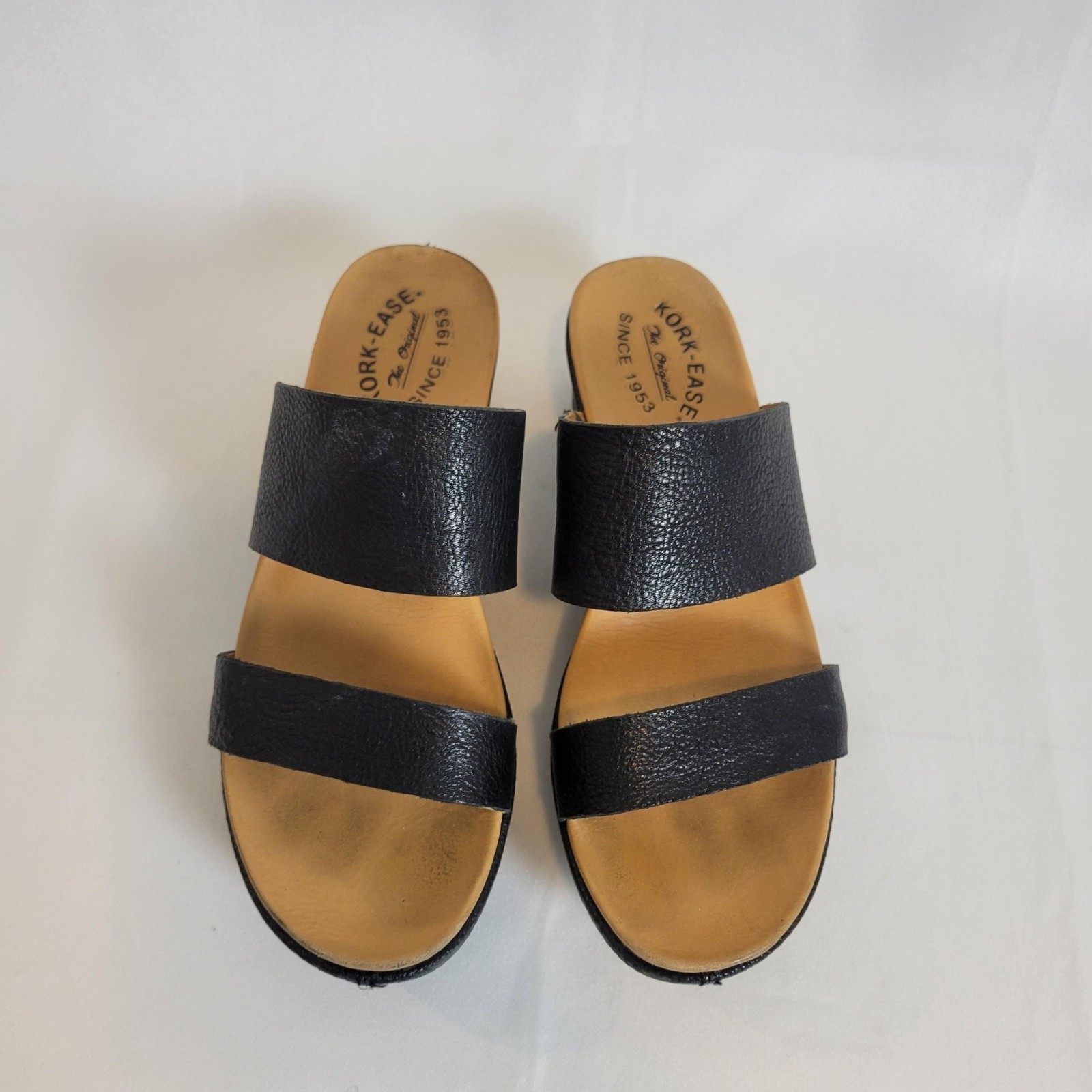 Kork Ease Kane Wedge Sandals 8M Black Pebbled Leather Strappy Slip On K50203 Item image 4