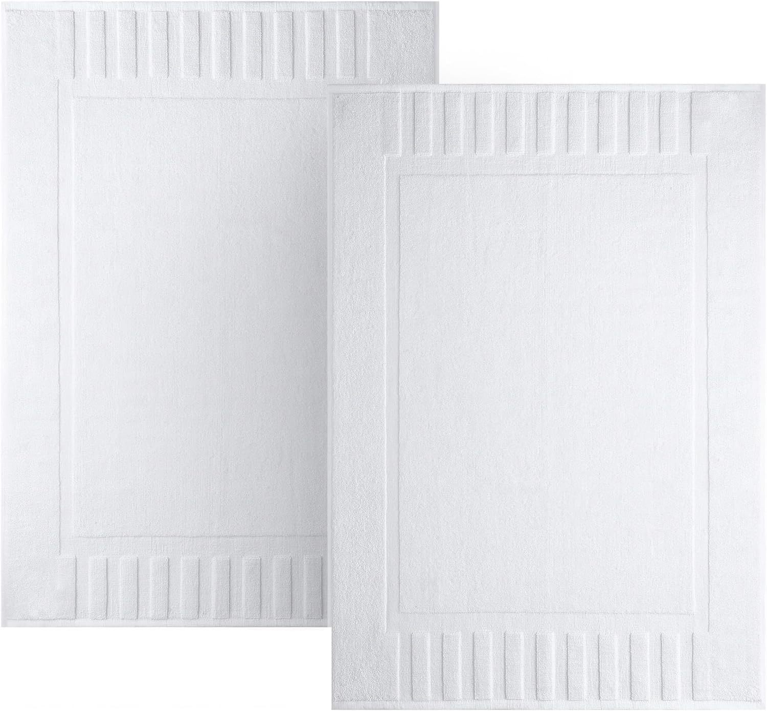 White Classic Luxury Bath Mat Floor Towel Set - Absorbent Cotton Hotel Spa - $39.93