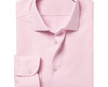 Van Heusen Men&#39;s Long Sleeve Fitted Textured Pink Button Up Dress Shirt L - £21.59 GBP
