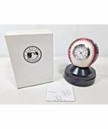 Boston Red Sox MLB Baseball with Clock &amp; Stand Complete WORKS NEEDS BATTERY - $13.92 CAD