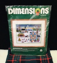 Vintage 1984 Dimensions #9045 New England Christmas Needlepoint Kit  - $99.00