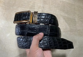 Size 42&quot; Genuine Black Belly Alligator Crocodile Skin Belt Width 1.5&quot; - $63.99