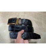 Size 42&quot; Genuine Black Belly Alligator Crocodile Skin Belt Width 1.5&quot; - $56.94