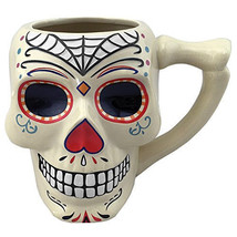 Day of the Dead spider Web Skull 18 oz Ceramic Mug Dia de los Muertos NEW UNUSED - £13.91 GBP
