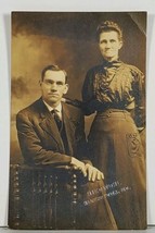 RPPC Susan Lapole &amp; Man c1915 Hiedwohl Studio Hagerstown Md Postcard K2 - £11.90 GBP