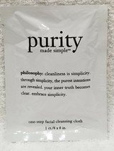 Purity Made Simple One-Step FACIAL CLEANSING CLOTH 8 x 8 Inches Travel S... - $12.99