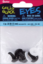 Darice Solid Animal Eyes 15 mm with Plastic Washers Black 4 pc. - £13.25 GBP