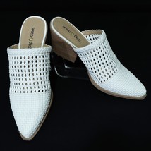 Seven Dials Women&#39;s 7.5 Quinton Heeled Mules Shoes White Woven Western Style - £28.87 GBP