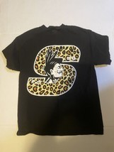 Shook Clothing Lepoard Print Logo Shirt Size L Black Acacia Strain Unearth  - £16.97 GBP