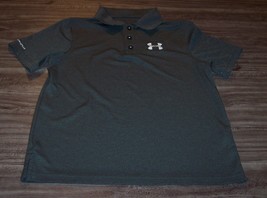 Under Armour Polo Dress Shirt T-Shirt Gray YOUTH MEDIUM - $14.85