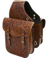 Showman Medium Oil Floral Tooled Leather Saddle Bag - £113.12 GBP