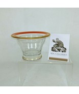 Glass Dish Bowl Nut Candy Dish Orange Gold Painted Collectible Vintage - $41.53