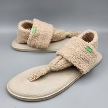 Sanuk Womens Yoga Sling 2 Chill Sherpa Sandals Size 9 Beige Faux Shearling - $9.99