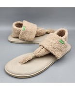 Sanuk Womens Yoga Sling 2 Chill Sherpa Sandals Size 9 Beige Faux Shearling - $189.88 MXN