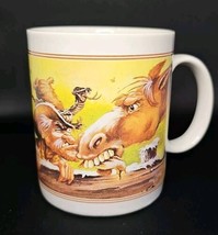 Vintage 90s Leanin Tree Coffee Mug Art by Nate Owens I Only Get Mean 12oz - $23.74