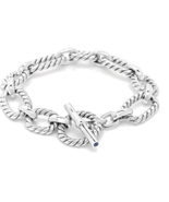 Previously owned David Yurman Link Toggle Bracelet with Blue Sapphires 8... - $351.45