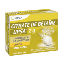 Betaine Citrate 2g-UPSA-Pack of 20 Effervescent Tabs (Sugar free-Lemon Flavor) - £15.62 GBP