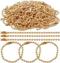 100 Ball Key Chains Gold Keychain Making DIY 2.4mm 4.72&quot; Bead Chains Lot - £14.19 GBP